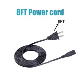 Power Cord for Yamaha YAS-106 ATS-1080 YAS-209 YAS-209BL YAS-108 ATS1080-R YAS-207BL ATS-1060 Sound bar 8ft 2 Prong Soundbar Power Cord Replacement AC Cable
