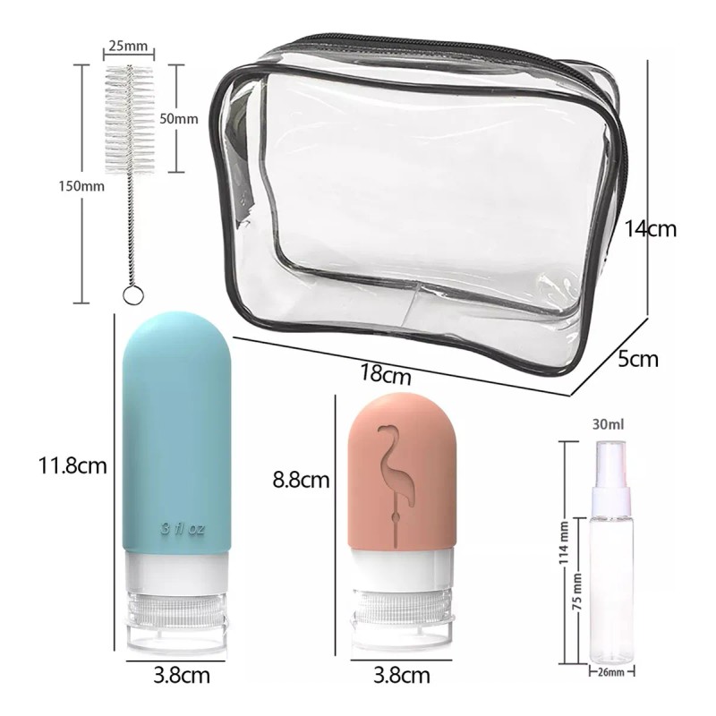 Contenedores De Viaje, Botella Viaje De Silicona,17piezas