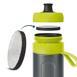 BRITA Fill&Go Active Lime Water Filter Bottle - Robust Sports Water Bottle with Water Filter for On The Go Made of BPA-Free Plastic - Squeezable