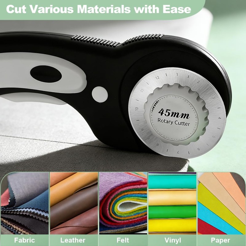 45mm Rotary Cutter Blades 10Pcs by Zyphioca, Fits Fiskars, OLFA,