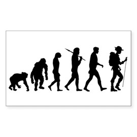 CafePress Hiking Evolution Rectangle Bumper Sticker Car Decal