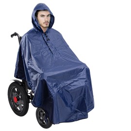 Electric Wheelchair Poncho and Joystick Cover Set, Waterproof Rain Cape with Adjustable Strap, Breathable Wheelchair Accessories