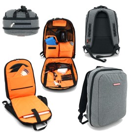 Jetpack Slim Backpack for DVS, Mobile, or Club DJ Gig Set, Bag Carry Laptop, Stand, Tablet, Headphone, Vinyl Records, USB Mobile Devices, Needle Case, Cables, Microphone & More. TSA Compliant (Gray)