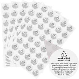 Willbond Candle Warning Labels Candle Warning Stickers 1.2 Inch Candle Jar Container Labels Wax Melting Safety Sticker for Candle Making DIY(520 Pcs)