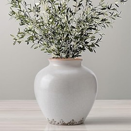 Florero de cerámica para decoración del hogar, 6.2 pulgadas, estilo rústico, vintage, jarrones decorativos de terracota de cerámica para mesa de comedor, sala de estar, estante, cocina, dormitorio (6.2 pulgadas - beige)