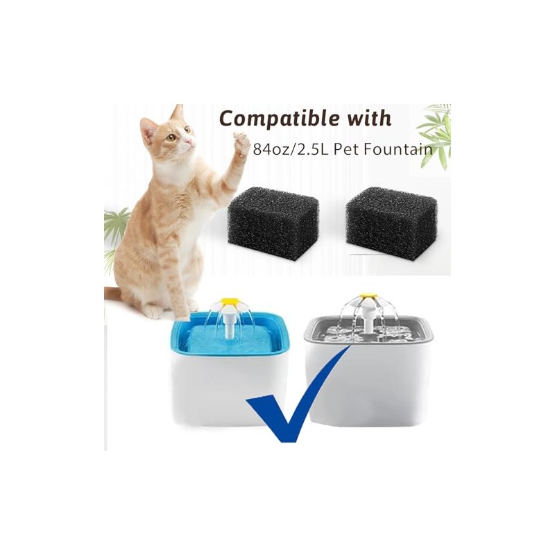 Cat Water Fountain Filters, Pack of 8 Cat Fountain Sponge