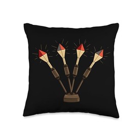 Lawn Darts Yard Darts SteMi Apparel Lawn Jarts Javelin Target Bullseye Yard Darts Throw Pillow, 16x16, Multicolor
