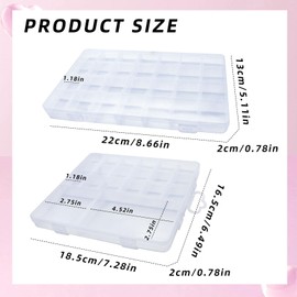 FuninCrea Clear Plastic Storage Box Jewellery Organiser for Beads, Jewelry, Nail Art, Crafts, Multi Compartment Craft Storage Box Screw Organiser Wall-Hanging Craft Boxes with Lid (20 Grids)