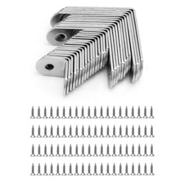 QWORK® L Brackets for Wood , 28pcs Corner Brace , Stainless Steel , 16x20mm , 16x40mm , 16x50mm , 90 Degree L Shaped Brackets for Furniture Fixation
