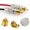 KUOQIY 6 PCS Gold Plated RCA Plug Audio Video Connector,