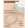Inscca Silver Earrings for Women Hoop Earrings Gold/Rose Gold/Black 2