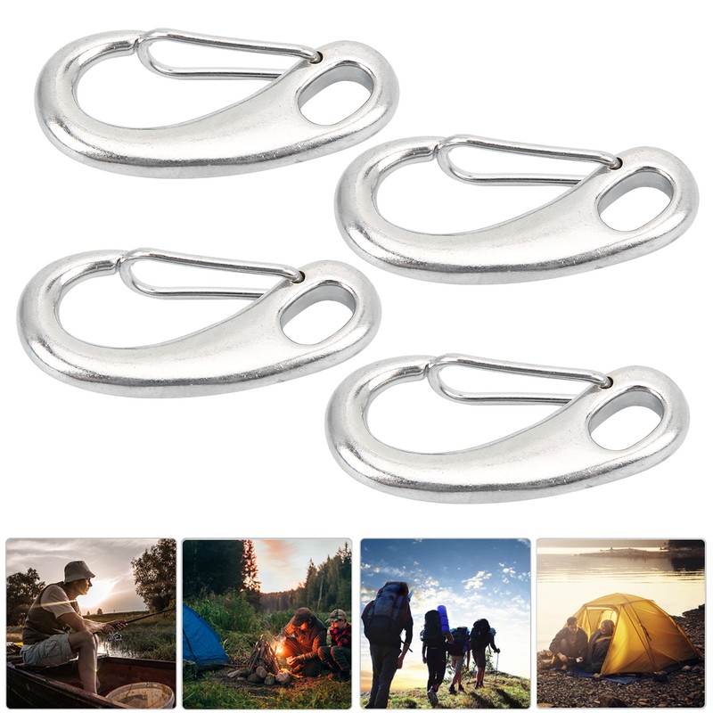 10pcs 50mm Heavy Duty Snap Rope Hook Stainless Steel Spring