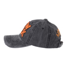 WITHMOONS Baseball Cap Washed Distressed Trucker Hat New York DW1516 (Black)