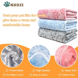 Dog Blankets for Small Medium Dogs Washable, 3 Pack Pet Blanket Washable 30" x 20", Fuzzy Soft Puppy Blanket Throw Cover for Kennel Crate Bed, Blanket for Dogs, Pet Blankets for Dogs