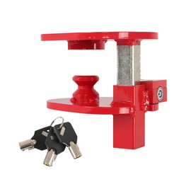 labwork Steel Ball and Ring Hitch Lock - Durable, Secure Trailer Hitch Lock Electro-Plated and Powder Coated Finish - Red