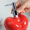 Bicuzat Red Heart Shaped Soap Dispenser with Plastic Pump, Refillable