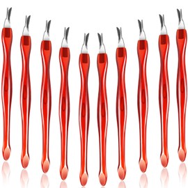 30 Pieces Nail Cuticle Knife Cuticle Trimmer Remover Pusher Stainless Steel Dead Skin Callus Removal Fork with Plastic Handle 4 Inch Nail Art Tool Nail Cleaner Tool for Fingernail and Toenail