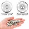 24PCS Snap Buttons Metal Press Studs 21mm Silver Snap Buttons