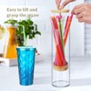 JYPS 13-Inch Acrylic Straw Dispenser with Bamboo Lid with 100