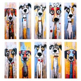 Dog Animals Bookmarks 10PC Cute Office School Stationery for Reading Men Women Kids Gift Set Kawaii Book Accessories Page Holders Student Gifts from Teacher Bulk Birthday Present Ideas