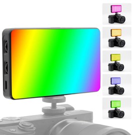 W140 RGB Video Lighting LED Camera Light Photo Video Light Camera Light Dimmable 2500-9000K Build in 3100mAh CRI95 with 1/4 Inch Cold Shoe Compatible with DSLR Camera Vlog Photography TikTok Living