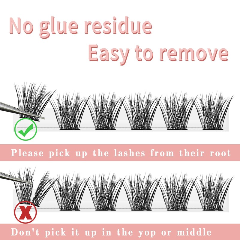 PURELEOR Individual Lashes Cluster Lashes Pack for Manga Lashes DIY