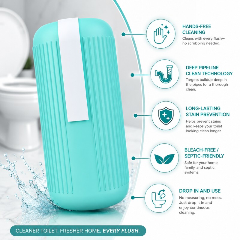 Automatic Toilet Tank Cleaner for Hands-Free Maintenance – Flush-Activated Bowl