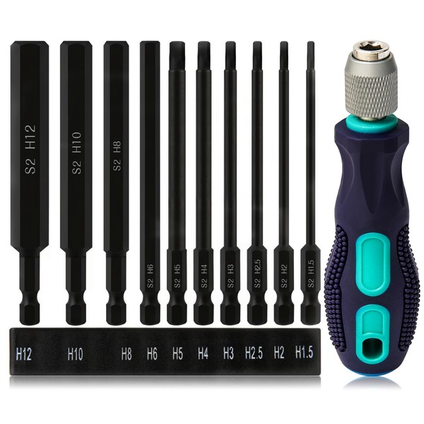CYLBAQ Bit Set, Long Hex Screwdriver Bits Set, 1.5-12 mm,