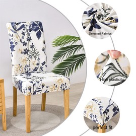 HZDHCLH Chair Covers Set of 6 Stretch Removable Washable Dining Room Chair Protective Seat for Hotel Restaurant Kitchen Wedding Party