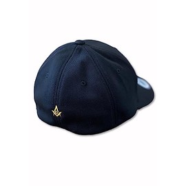 Small Square and Compass Embroidered Masonic Flexfit Adult Cool & Dry Sport Hat (as1, Alpha, l, x_l, Black)