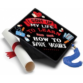 Tassel Toppers Future Nurse Saving Lives Grad Cap Topper, Graduation Cap Decor for Nurses, Graduation Cap Decorations