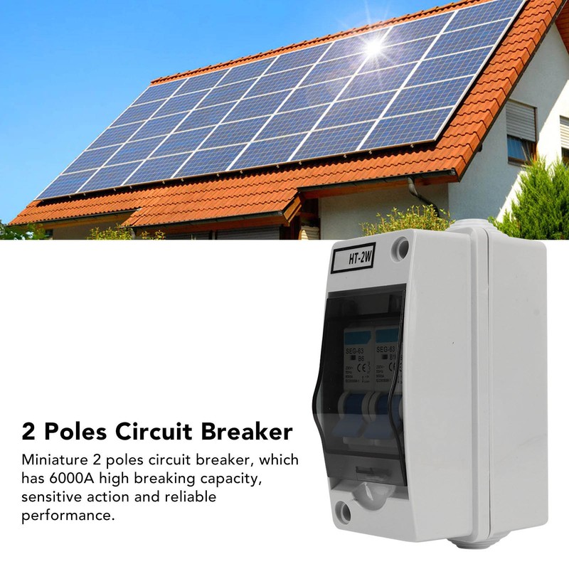 2 Poles MCB Miniature Leakage Circuit Breaker Waterproof Power Distribution