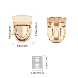 Tuck Lock Clasp Purse Thumb Lock Practical Tuck Lock Duck Tongue Lock for DIY Box Leather Hangbag Case Clasp Purse Backpack Gold 8 Pcs