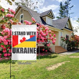 KOSUES Vintage Canada Ukraine Flag Garden Flag 12x18 Inch Double-Sided Outside Flags Vertical Seasonal Welcome Flag Party Yard Holiday Indoor Outdoor Home Decoration