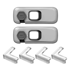 2 Pieces Anti-Pinch Safety Locks and 4 Pieces Anti-Collision Corners, Furniture Accessories, Child Safety Locks, Suitable for Refrigerators, Drawers, Cabinets