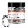 24 Pack 3/4" - 1 1/8" Worm Gear Hose Clamps,