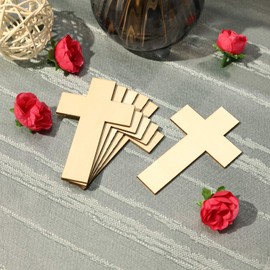 36 Pieces Blank Wood Cutouts Unfinished Cross Shaped Wooden Pieces for DIY Arts Craft Project, Decoration, Gift Tags