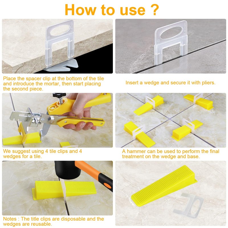 Storystore Tile Leveling System with Tile Pliers and Hammer -