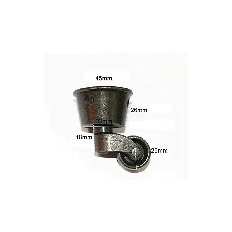 2PCS Solid Brass Castor Antique Cup Furniture Caster Wheel for