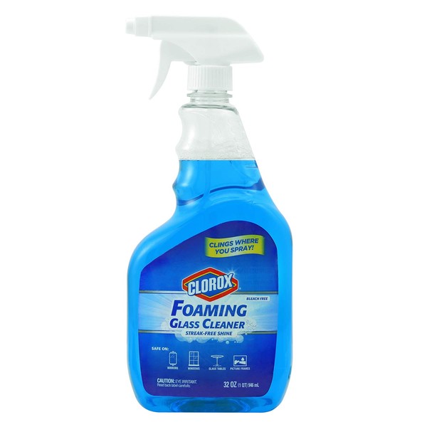 Clorox Foaming Glass Cleaner Trigger Spray | All Purpose Window And Glass Cleaner | Streak|Free, No|Drip Formula Glass Cleaners For The Home Or Office, 32 Oz - 6 Pack | 192 Ounces Total