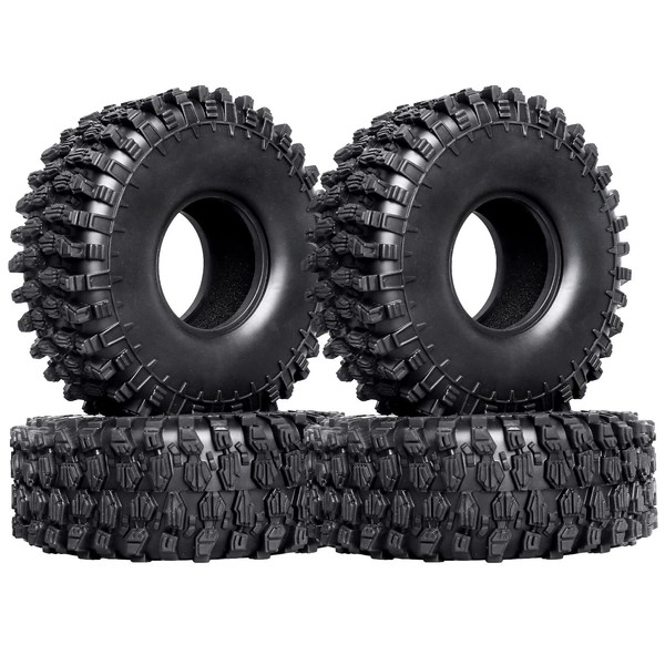 Hobbypark RC 1.9 Crawler Tires 4.7 Inch 120mm Outer Diameter for Axial SCX10 II III Traxxas TRX4 Redcat Gen 8 Gen7 RC4WD RC Rock Climbing Tyres Foam Inserts, 4pcs