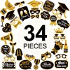 Qpout 36 Pieces Glitter Fancy Graduation Photo Booth Props Class