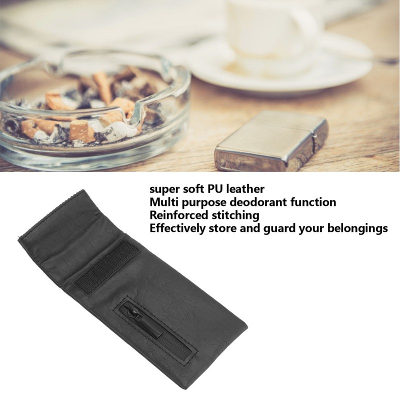 Smell Proof Bag PU Leather Waterproof Multipurpose Storage Bag for