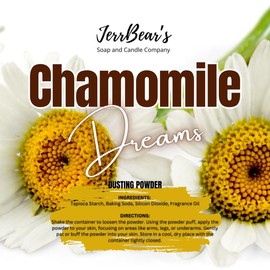 JerrBear’s Custom Body Dusting Powder - Scented - Gentle - Fine Powder Talc-Free Fragrance Moisture Cosmetic Skin Care:_Chamomile Dreams