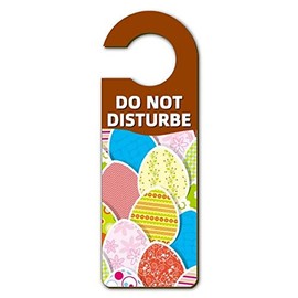 DIYthinker Pascua Festival de Pascua Lindo cartel de advertencia de cultivo de huevo de colores para colgar en la puerta