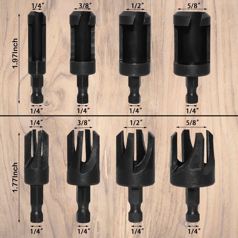 8Pcs Plug Cutters for Woodworking | Wood Plug Cutter Drills