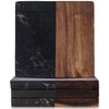 gzcmxh Marble Coaster: Square Coaster with Wood Splicing for Coffee