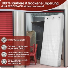 WEIDEBACH® Robust Mattress Cover, Mattress Bag for 160 x 200 cm Queen Size Mattresses, Storage Bag for Mattresses for Storage & Transport, Mattress Protector Cover Against Odours & Moisture