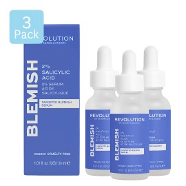 Revolution Blemish 2% Salicylic Acid Serum 30ml 3 Pack New