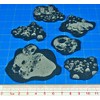 LITKO Space Fighter, Asteroid Template Set, Translucent Grey (6)